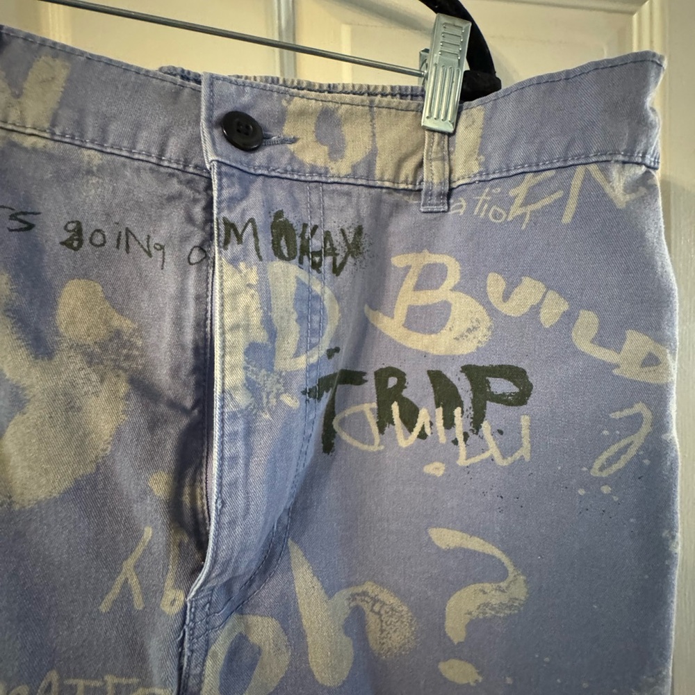 Urban Outfitters Blue Graffiti Chinos